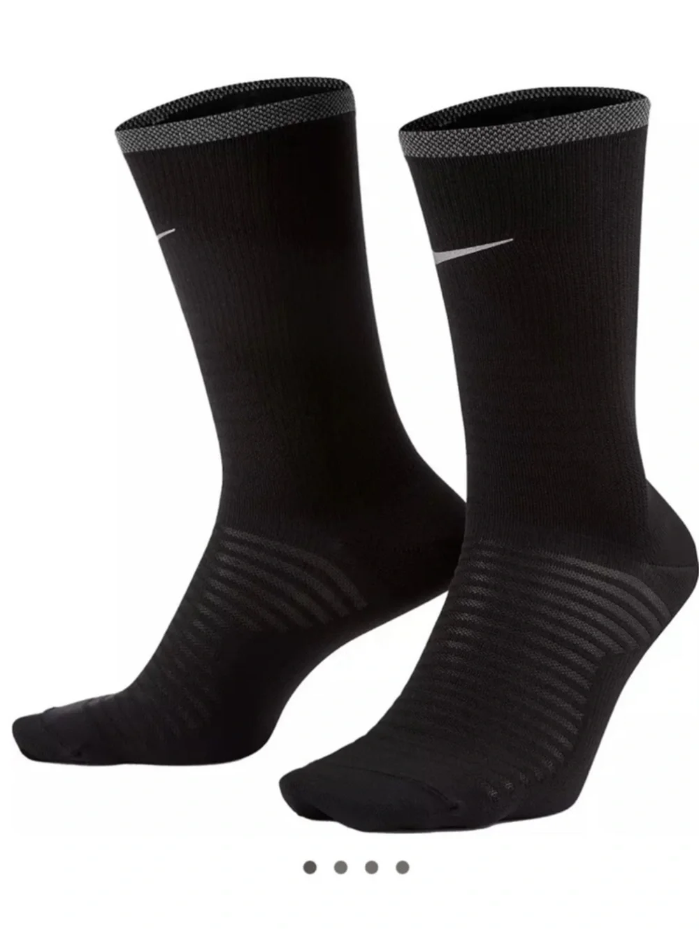 NWT Nike Spark Running Cushioned Crew Socks Black Dri-Fit Men 6-7.5 Wmn 7.5-9
